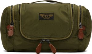 RRL Khaki Nylon Canvas Travel Kit Pouch