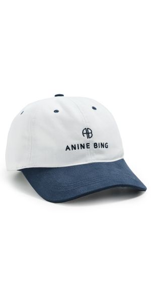 ANINE BING Jeremy Baseball Cap Ivory Navy One Size