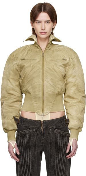 KNWLS Tan M-Claw Bomber Jacket