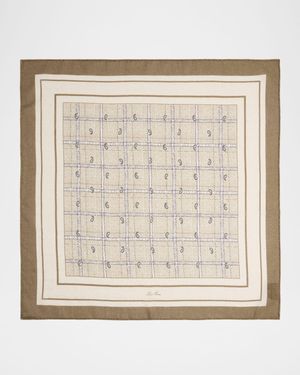 Men's Boteh Cashmere and Silk Pocket Square