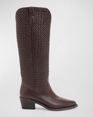 Tennyson Woven Leather Western Boots