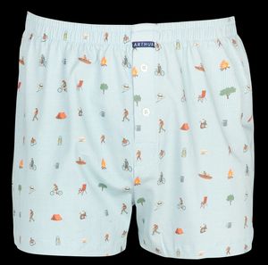 Arthur - Caleçon imprimé en coton mélangé - Taille 2XL - Bleu