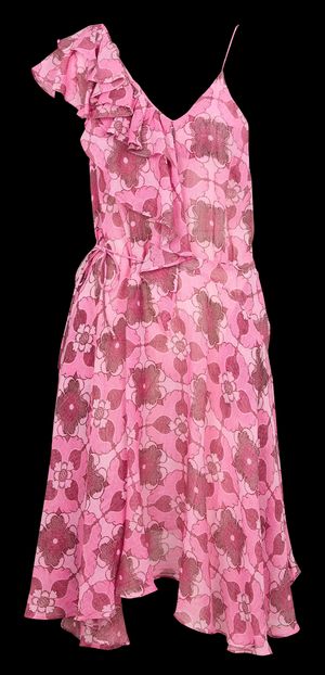 Antik Batik - Robe longue en coton imprimé - Taille L - Rose