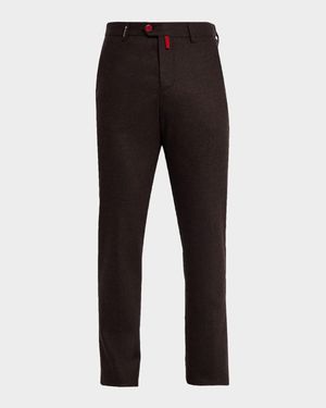 Men's Wool Flannel Slim Flat-Front Pants