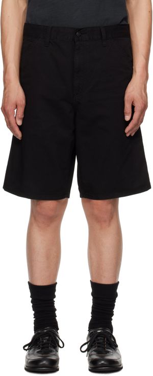 Carhartt Work In Progress Black Single Knee Shorts