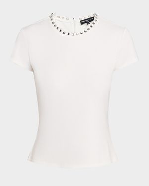 Tate Embellished Short-Sleeve Top