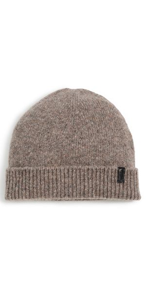 Vince Donegal Cashmere Jersey Cuffed Beanie Heather Mocha One Size