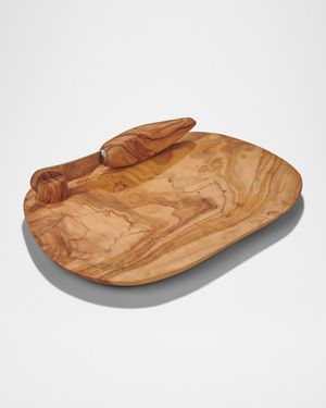 Olive Wood Butter Dish and Knife