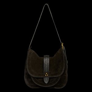 Jerome Dreyfuss - Sac besace effet cuir velours - Taille Unique - Noir