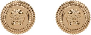 Versace Boucles d'oreilles dorées à logo Medusa