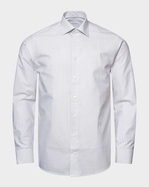 Men's Contemporary Fit Fine Check Shirt
