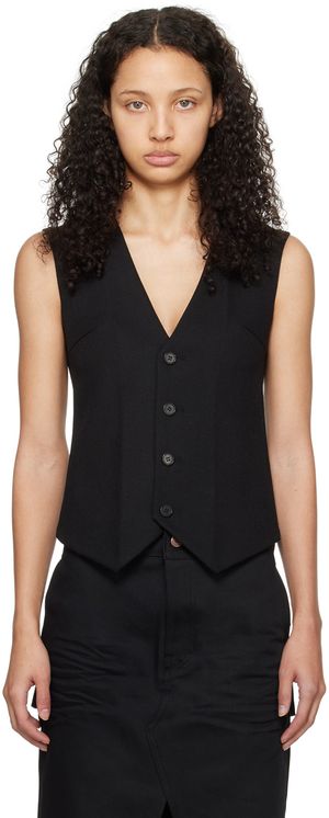 We11done Black Single-Breasted Vest