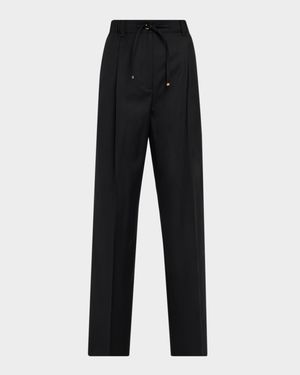 Straight-Leg Drawstring Trousers