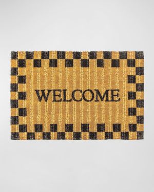 Welcome Checked Entrance Mat, 2x3