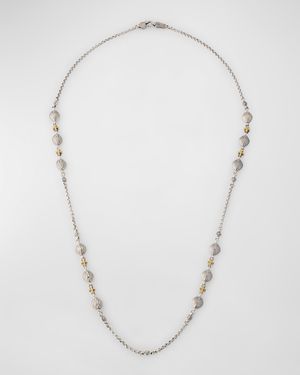 Silver and Gold Chain Necklace, 28"L