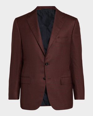 Men's Soft Cashmere Micro-Check Sport Coat