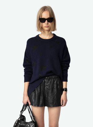 Zadig&voltaire - Pull droit en cachemire mélangé - Taille L - Bleu