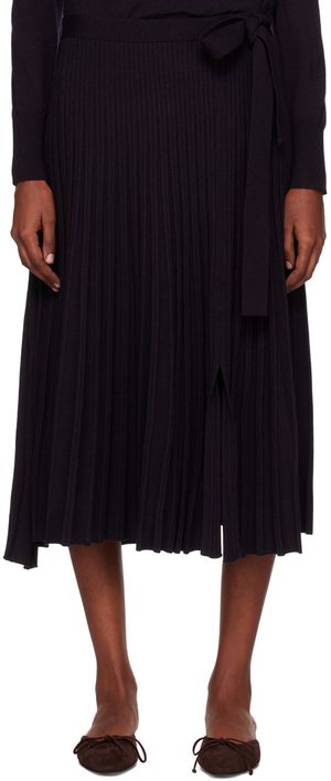 3.1 Phillip Lim Navy Belted Midi Skirt