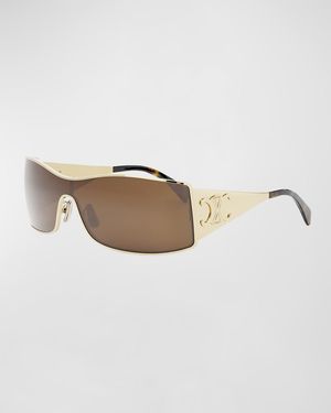 Maxi Triomphe Metal Rectangular Shield Sunglasses