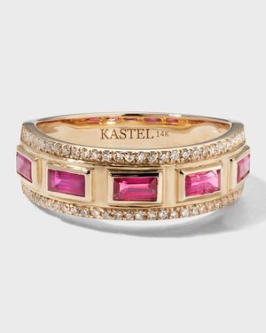 14k Ruby and Diamond Ring, Size 7