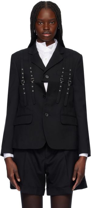 Noir Kei Ninomiya Black Wool Oxford Blazer