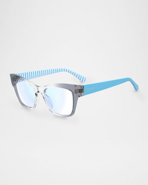 myno cat eye blue block reading glasses