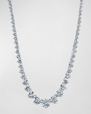 x Danielle Klein Platinum 3-Prong Riviera 16" Diamond Necklace, 11.00tcw