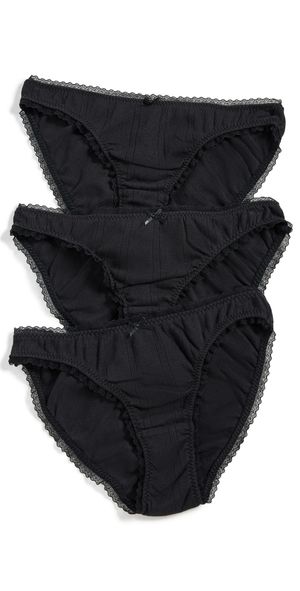 COUCOU The Low Rise: 3 Pack Black XS