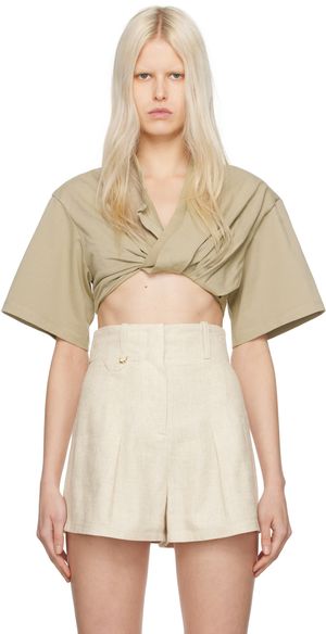 JACQUEMUS Beige 'Le t-Shirt Bahia court' T-Shirt