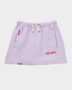 Girl's Logo-Embroidered Sweat Skirt, Size 4-12