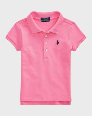 Girl's Logo Embroidered Short-Sleeve Polo Shirt, Size 2-6X