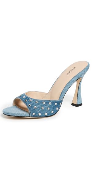 L'AGENCE Lucienne Embellished Denim Mules Light Denim 8
