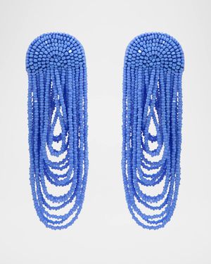 Beaded Double Curtain Earrings