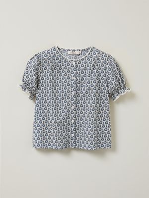 Cyrillus - Chemise imprimé swann - Taille 12A - Vert