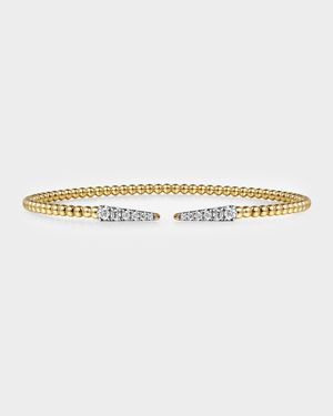 14K Yellow Gold Bujukan Diamond Spikes Split Bangle
