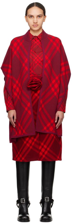 Burberry Manteau rouge à carreaux