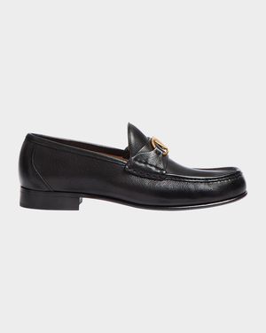 Men's VLogo Signature Leather Penny Loafers