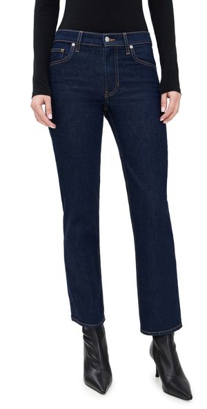 Veronica Beard Jean Leah Mid Rise Straight Leg Jeans Indigo Rinse 23