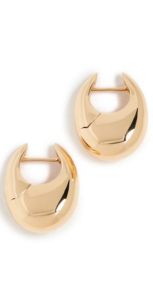 Annika Inez Large Sloping Hinge Hoops Gold One Size