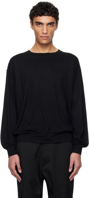 nanamica Black Wool Crew Neck Sweater