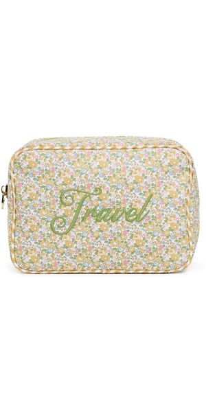 Stoney Clover Lane Travel Embroidered Large Pouch Cream One Size