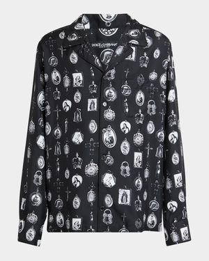 Men's Silk Medagliette Vanity Sport Shirt