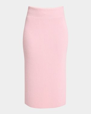 Ribbed Knit Midi Skirt