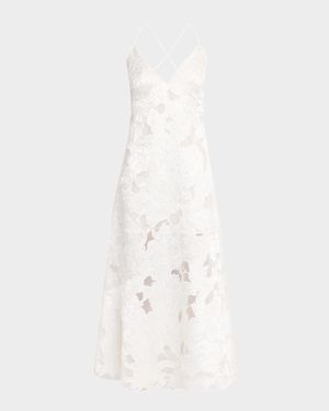 Reese Beaded Floral-Embroidered Maxi Dress
