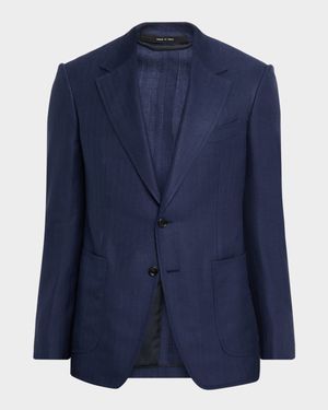 Men's Shelton Herringbone Single-Breasted Sport Coat