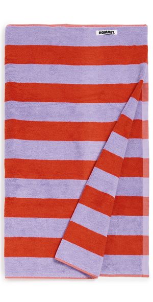 Hommey Beach Towel Grapefruit Stripes One Size