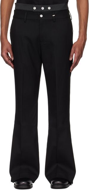 C2H4 Black Corbusian Tailored Trousers