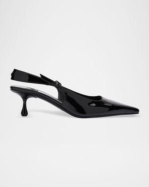 Amel Pointed Patent Leather Slingback Pumps