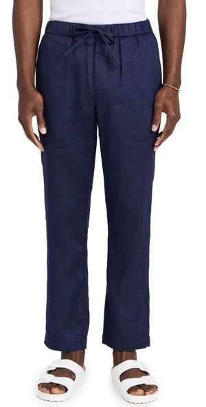 Frescobol Carioca Oscar Linen Chinos Navy 30