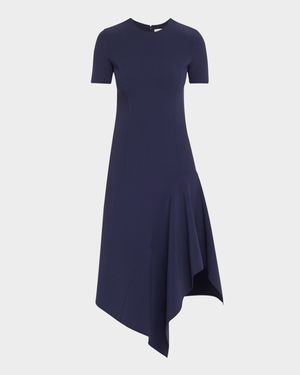 Handkerchief Midi Wool Dress